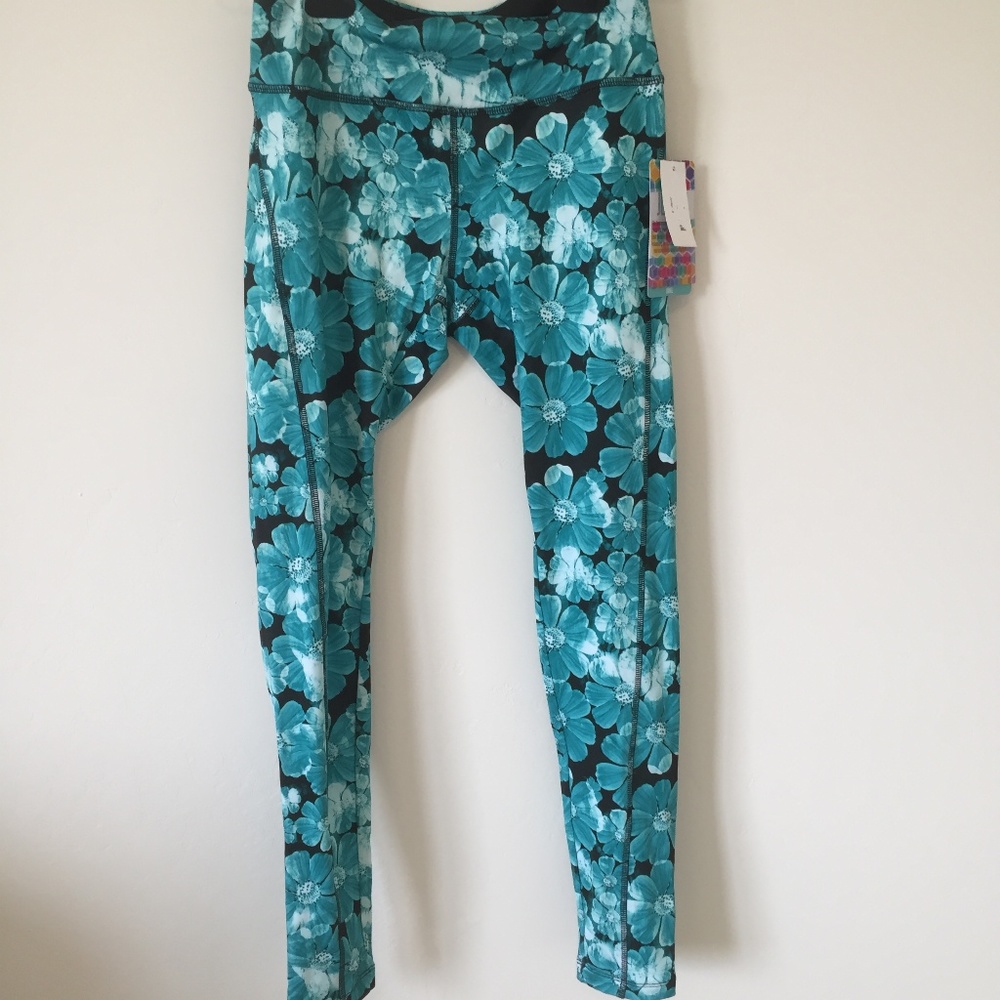 ☆ teal flower leggings ☆